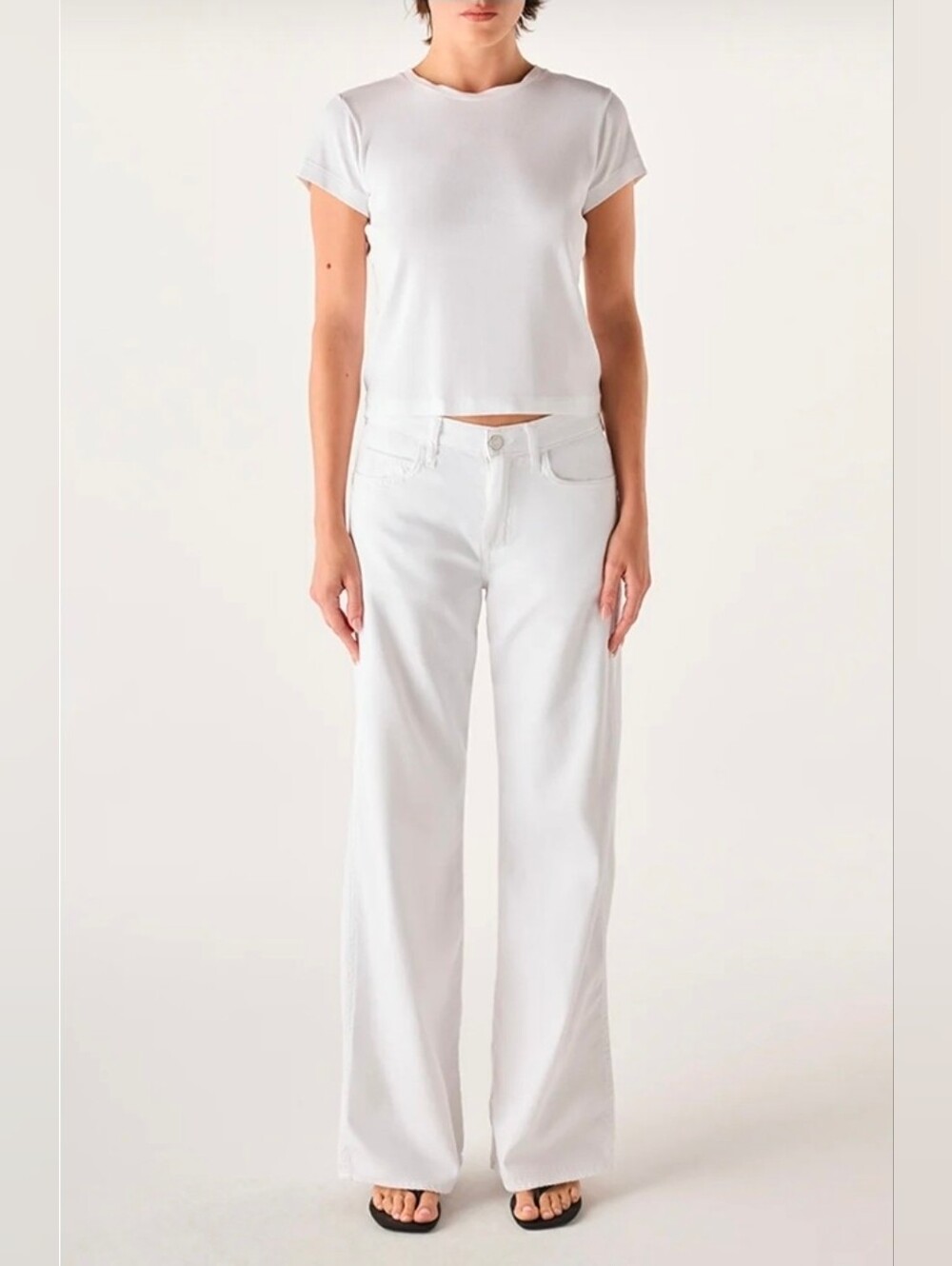 ❤️ NWT! AMO REGINA MID-RISE EASY FIT WIDE FLARE RELAXED JEANS, LIGHTWEIGHT WHITE